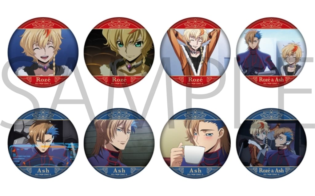 Rose, etc. Code Geass: Roze of the Recapture Character Badge Collection Rose & Ash All 8 Types Set Badge [USED]