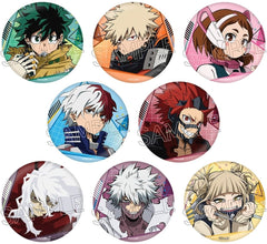 My Hero Academia Izuku Midoriya & Others Shine Series Glitter Can Badge All 8 Types Set Buttons [USED]