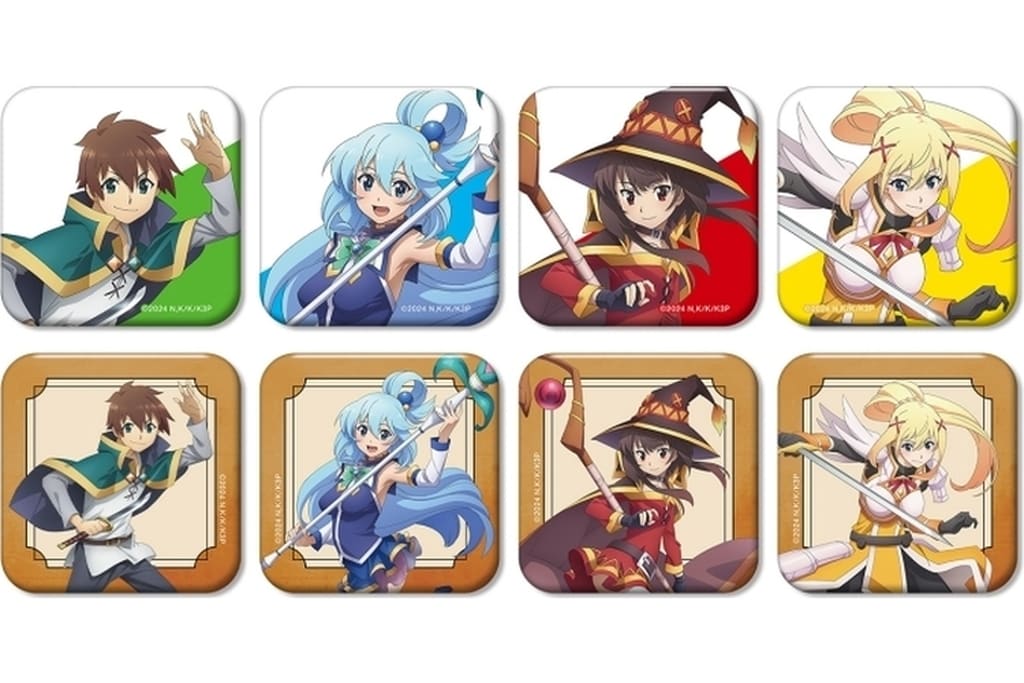 Aqua, etc. KonoSuba: God's Blessing on This Wonderful World! 3 Trading Square Can Badge All 8 Types Set Tin Badge [USED]