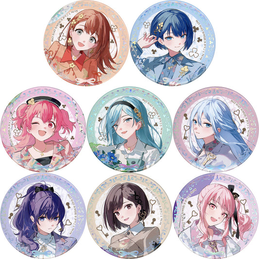 Minori Hanasato, etc. Hatsune Miku: Colorful Stage! Aurora Foil Stamped Can Badge Collection B 4th Anniversary Thanksgiving Limited All 8 Types Set Tin Badge [USED]