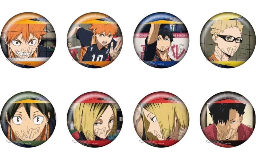 Shoyo Hinata, etc. Haikyu!! Hundred Faces Can Badge Vol.4 All 8 Types Set Acrylic Item [USED]