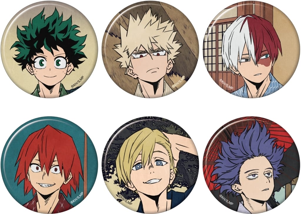 My Hero Academia Izuku Midoriya & Others Character Badge Collection All 6 Types Set Buttons [USED]