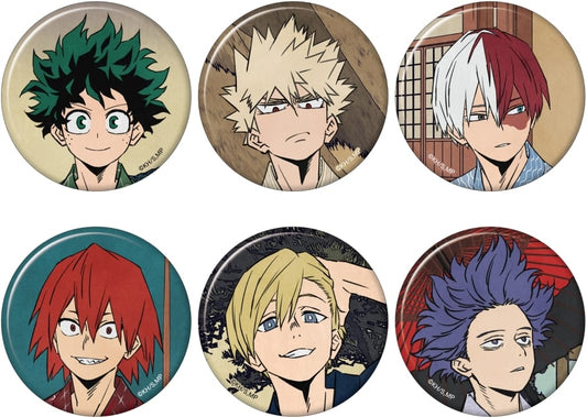 My Hero Academia Izuku Midoriya & Others Character Badge Collection All 6 Types Set Buttons [USED]