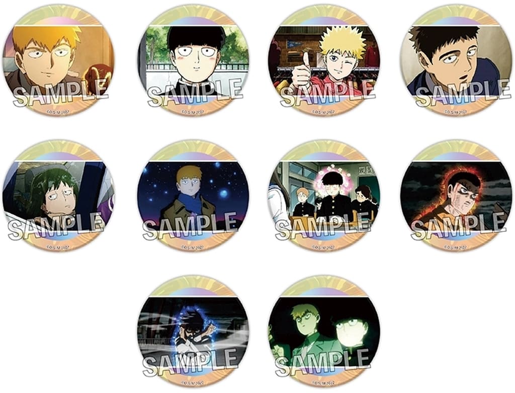 Teruki Hanazawa, etc. Mob Psycho 100 III Trading Can Badge Box2 All 10 Types Set Tin Badge [USED]