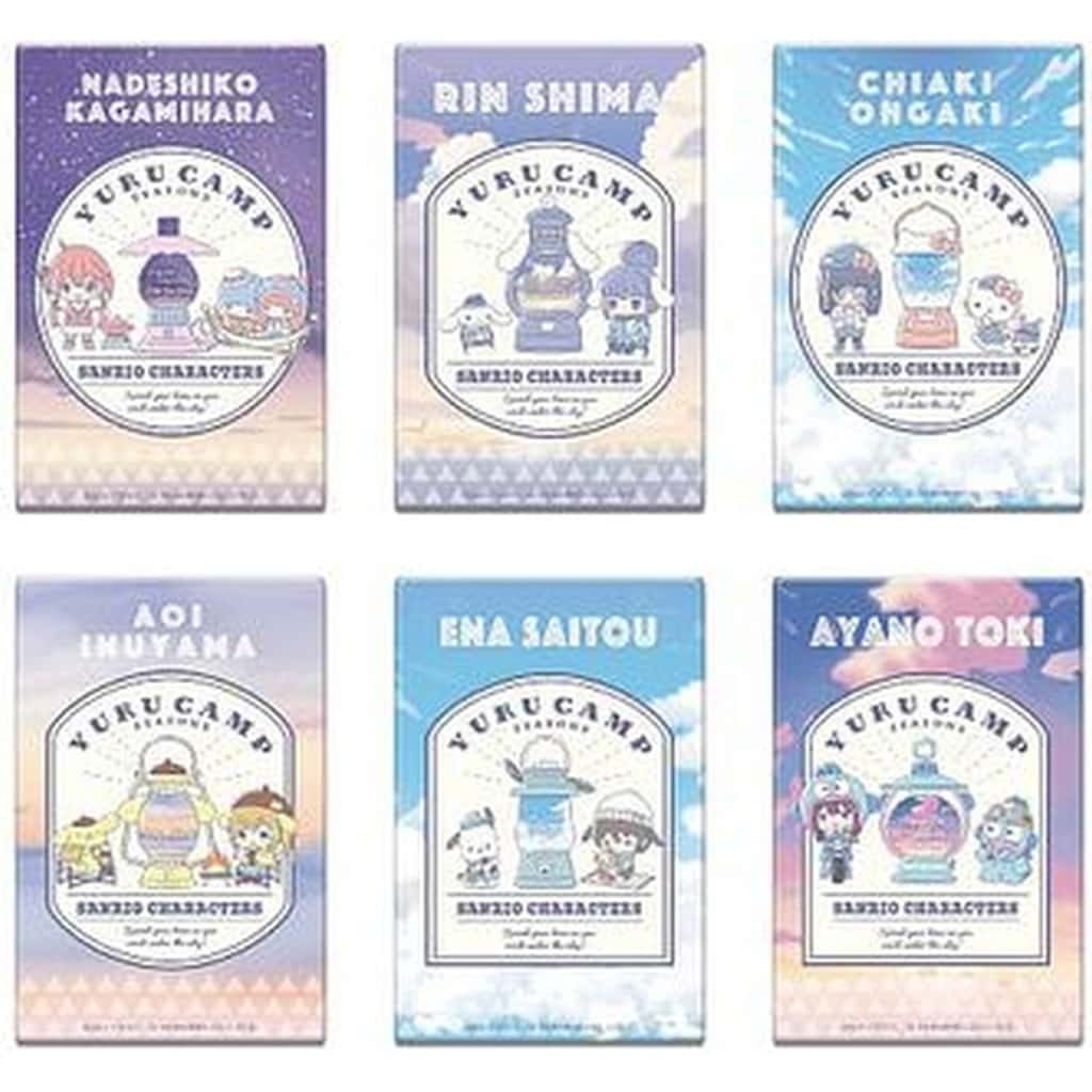 Nadeshiko Kagamihara, etc. Laid-Back Camp Season 3 x Sanrio Characters Square Can Badge All 6 Types Set Badge [USED]