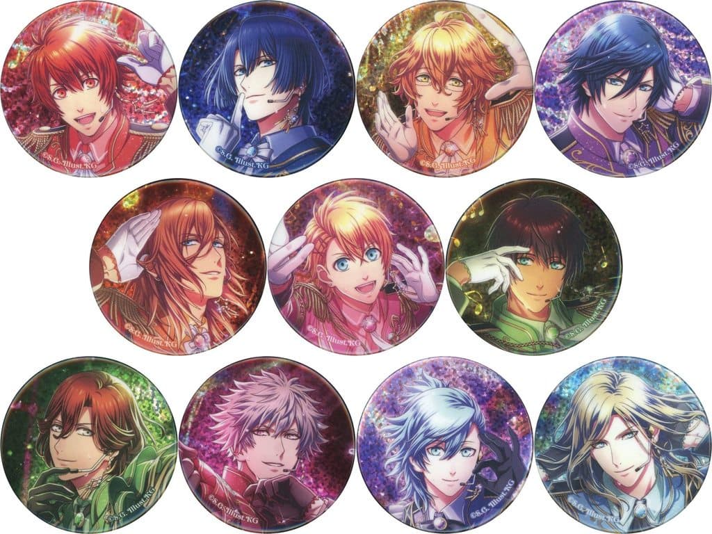 Masato Hijirikawa, etc. Uta no Prince Sama Shining Live Trading Hologram Can Badge Promise of Song Another Shot Ver. animate Limited All 11 Types Set Tin Badge [USED]