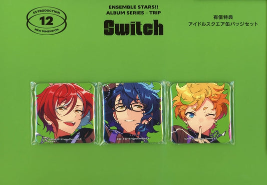 Switch Ensemble Stars!! Idol Square Can Badge Set animate Limited CD Album Series Trip Switch Bundled Bonus Tin Badge [USED]
