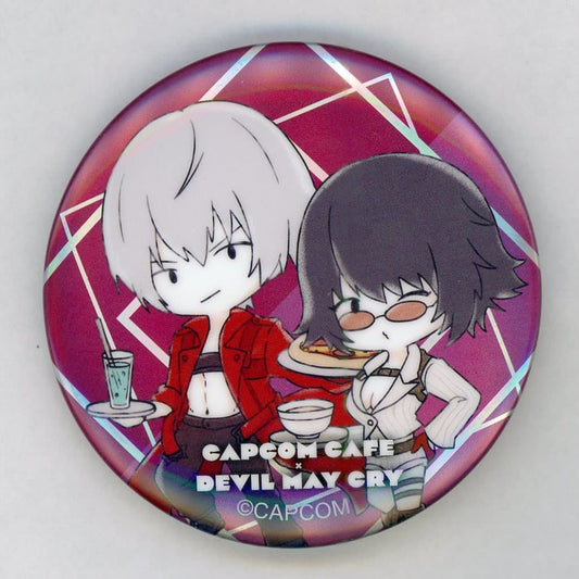 Devil May Cry Dante Lady Hologram Can Badge Capcom Cafe Limited Buttons [USED]