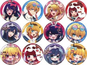 Ai Hoshino, etc. Oshi No Ko Trading Can Badge Exhibition Ver.2 Oshinoko Exhibition Kagayaki to Kage Limited All 12 Types Set Tin Badge [USED]