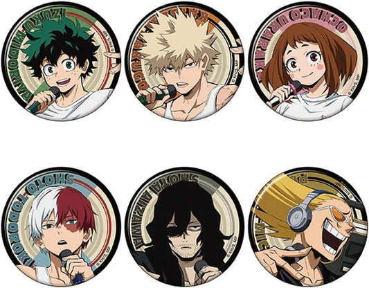My Hero Academia Izuku Midoriya & Others Character Badge Collection U.A. Beatboxer All 6 Types Set Buttons [USED]