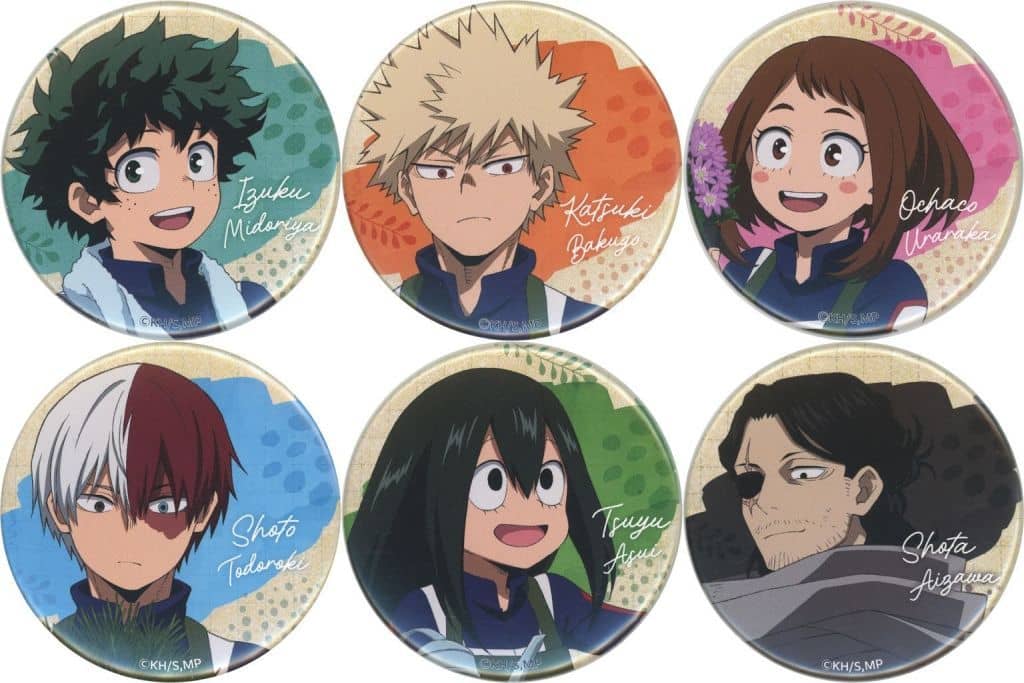 My Hero Academia Izuku Midoriya & Others Trading Mat Can Badge Gardener All 6 Types Set Buttons [USED]