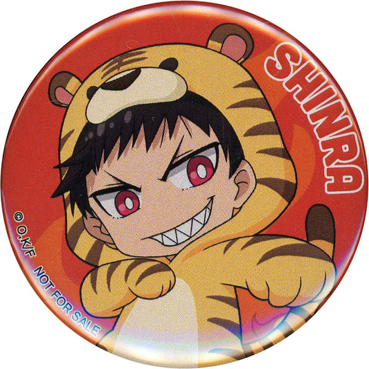 Fire Force Shinra Kusakabe Can Badge Bonus for Purchasing Trading Animarukko Acrylic Figures Box Set Vol.1 & Vol.2 Buttons [USED]