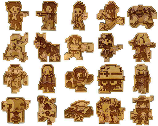 CAPCOM CO., LTD. Ryuichi Naruhodo & Others Pixel All Stars Wood Badge Collection All 20 Types Set Buttons [USED]