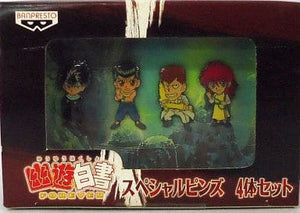 Yusuke Urameshi, etc. Yu Yu Hakusho Forever Special Pins PS2 Software Benefits 4 Piece Set Lapel Pin [USED]