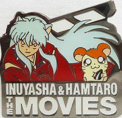 Inuyasha Hamtaro InuYasha the Movie: Fire on the Mystic Island & Hamtaro: The Mysterious Ogre's Picture Book Tower Limited Pin Badge Badge [USED]