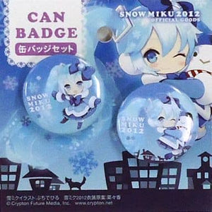 Snow Miku VOCALOID Can Badge Set Snow Miku 2012 Limited Set of 2 Can Badge [USED]