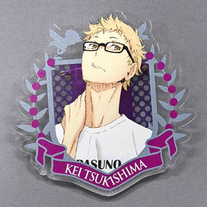 Kei Tsukishima Haikyu!! Acrylic Badge Collection Trial Admission Meeting 2015Ver. Karasuno High School Volleyball Club Trial Membership Limited Badge [USED]