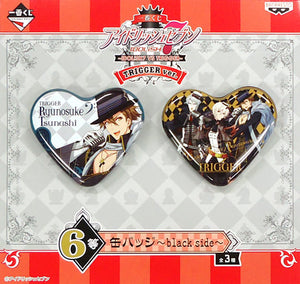 Ryunosuke Tsunashi Trigger Whole Body IDOLiSH7 Ichiban Kuji Idolish7 VS Trigger Trigger Ver. Can Badge Black Side 6th Prize Set of 2 Can Badge [USED]