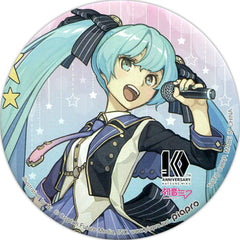 Hatsune Miku Illustration: Left VOCALOID Taito Kuji Honpo Newly Drawn Big Can Badge 10th Anniversary Original Big Can Badge Prize Tin Badge [USED]