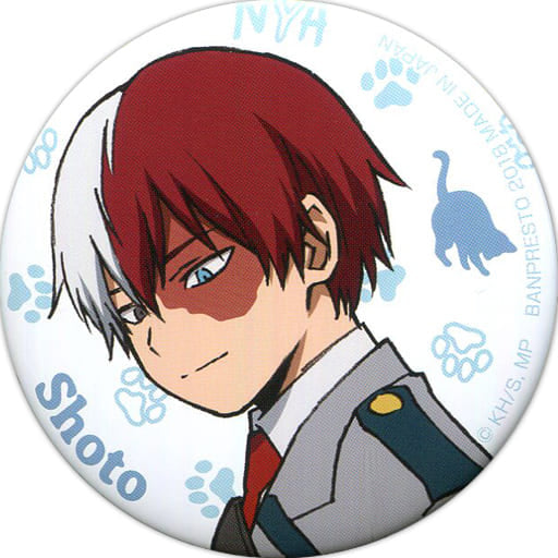 My Hero Academia Shoto Todoroki Ichiban Kuji Can Badge A Break with The Cat Prize F Buttons [USED]
