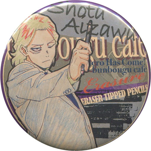 My Hero Academia Shota Aizawa Vintage American Stationery Motif 57mm Can Badge Bunbougu Cafe 2018 Limited Buttons [USED]