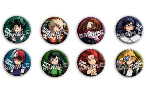 My Hero Academia Izuku Midoriya & Others Trading Can Badge Portrait All 8 Types Set Buttons [USED]