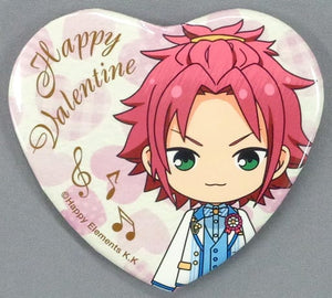 Mao Isara Ensemble Stars! Valentine Heart Can Badge 3rd Anniversary Group A Valentine Marukaku Can Badge 2019 Ver. Purchase Bonus Tin Badge [USED]