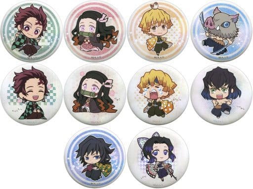 Tanjiro Kamado, etc. Demon Slayer: Kimetsu no Yaiba Good Luck! Trading Can Badge All 10 Types Set Tin Badge [USED]