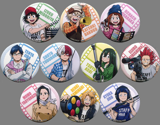 My Hero Academia Heroes Rising Izuku Midoriya & Others Trading Can Badge A: Movie Ver. Theater Limited All 10 Types Set Buttons [USED]