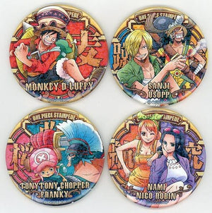 Monkey D. Luffy, etc. One Piece: Stampede Yakara Can Badge Secret 2 Ver. 7net Limited 1st Edition Movieticket Card Benefits Set of 4 Can Badge [USED]