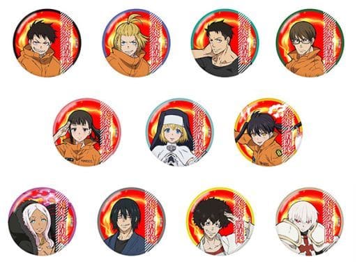 Fire Force Shinra Kusakabe & Others Can Badge All 11 Types Set Buttons [USED]