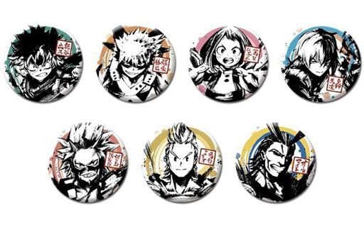 My Hero Academia Izuku Midoriya & Others Trading Can Badge Ink Wash Painting All 7 Types Set Buttons [USED]