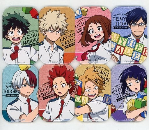 My Hero Academia Izuku Midoriya & Others Character Badge Collection All 8 Types Set Buttons [USED]