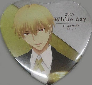 Gilgamesh Fate/stay night: Unlimited Blade Works Heart Shaped Can Badge Ufotable 2017 White Day Limited Can Badge [USED]