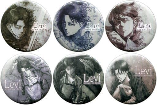 Levi Ackerman Attack on Titan Can Badge Collection Levi Ver. All 6 Types Set Tin Badge [USED]