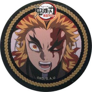 Kyojuro Rengoku Bloodshed Demon Slayer: Kimetsu no Yaiba the Movie: Mugen Train Lottery Badge Ufotable Cafe Part 2 First Half Limited Tin Badge [USED]