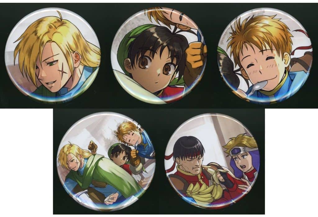 Suikoden I and II HD Remaster Gate Rune War and Dunan Unification War Gremio & Others Newly Drawn Can Badge Famitsu Limited Included with PS5/Switch DX Pack 5 Types Set Buttons [USED]