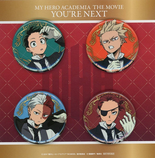 My Hero Academia: You're Next Izuku Midoriya & Others Newly Drawn Can Badge TOHO animation STORE Limited Blu-ray/DVD Purchase Benefits Set of 4 Buttons [USED]