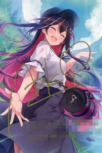 AZKi Vtuber Hololive Newly Drawn By Uni Matsu Postcard with Autographed Foil-Stamped Reproduction Message Birthday Anniversary 2023 Full Set Purchase Bonus Postcards [USED]