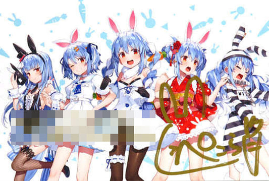 Usada Pekora Vtuber Hololive Newly Drawn By Hagure Yuki Postcard with Autographed Foil-Stamped Reproduction Message 4th Anniversary Commemoration Limited Quantity Ver. Purchase Benefits Postcards [USED]