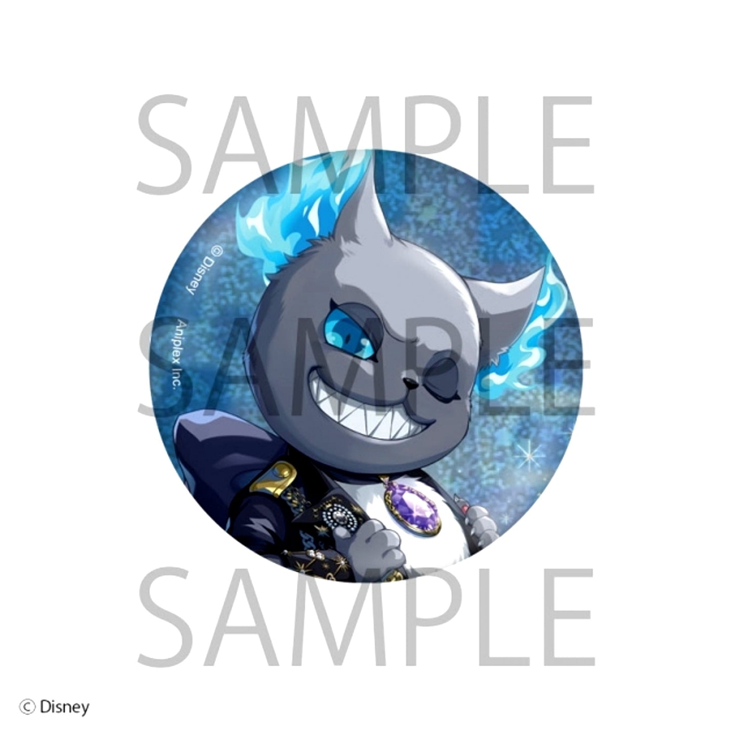 Disney Twisted-Wonderland Hologram Can Badge Grim (Blazing Jewel ver.) [NEW]