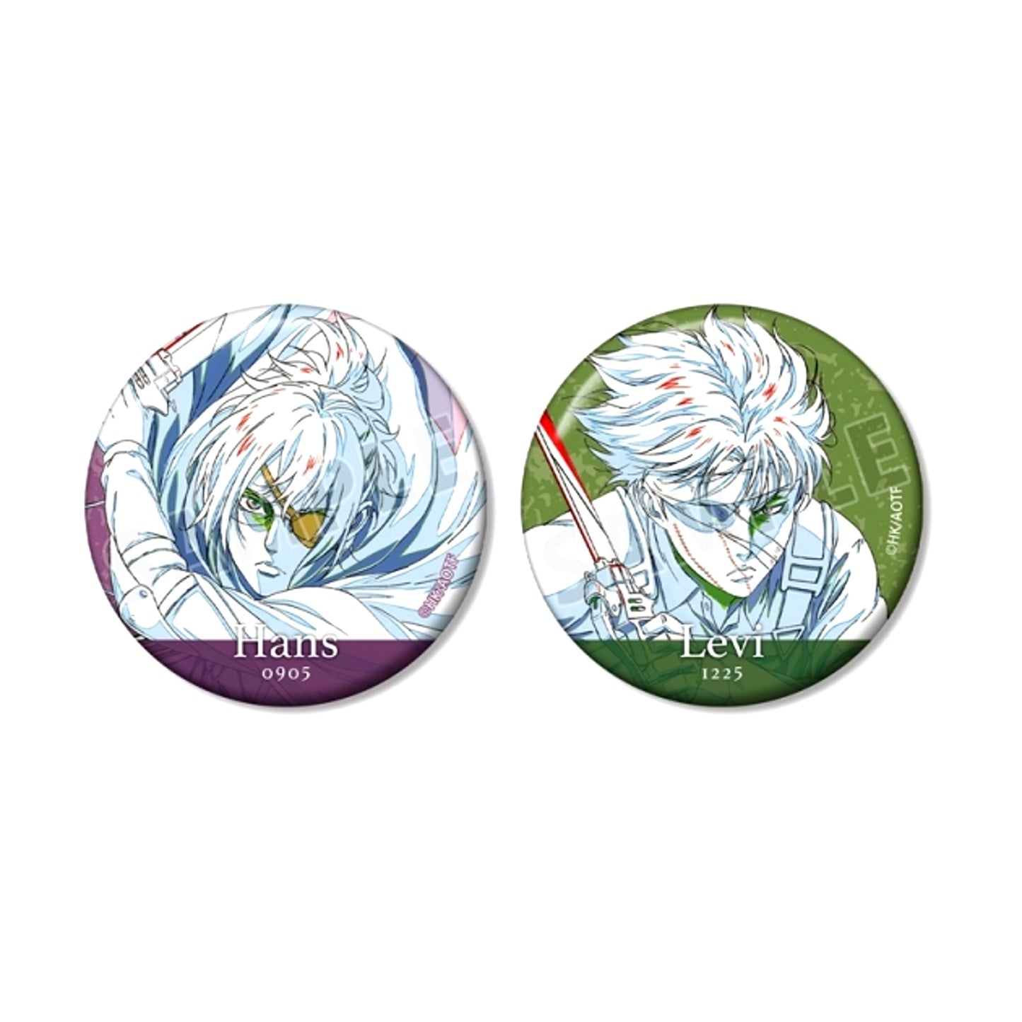 TV Anime Attack on Titan Hange & Levi Finished Illustration Can Badge Set of 2 [NEW]