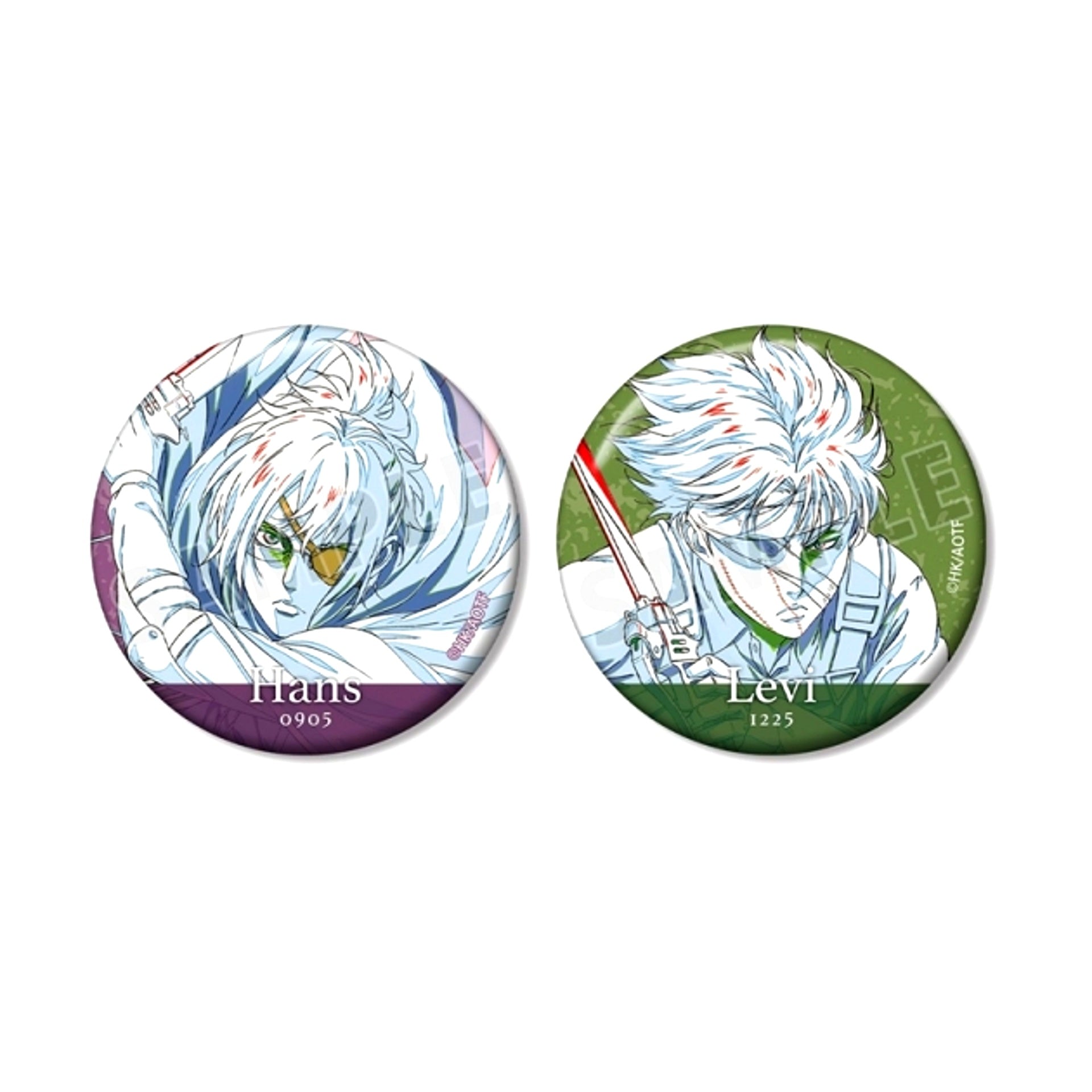 TV Anime Attack on Titan Hange & Levi Finished Illustration Can Badge Set of 2 [NEW]