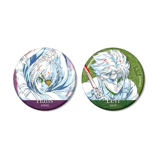 TV Anime Attack on Titan Hange & Levi Finished Illustration Can Badge Set of 2 [NEW]