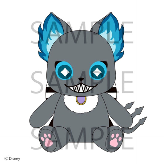 Disney Twisted-Wonderland Grim Sitting Plush (Striped Ribbon ver.) (Reissue) [NEW]