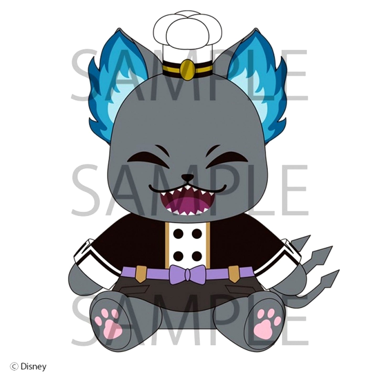 Disney Twisted-Wonderland Grim Sitting Plush (Apprentice Chef ver.) (Reissue) [NEW]
