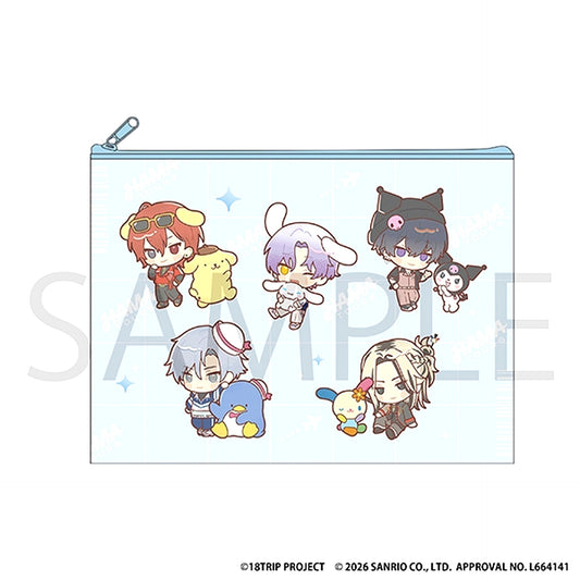 18TRIP Flat Pouch / Morning Shift Sanrio Characters [NEW]