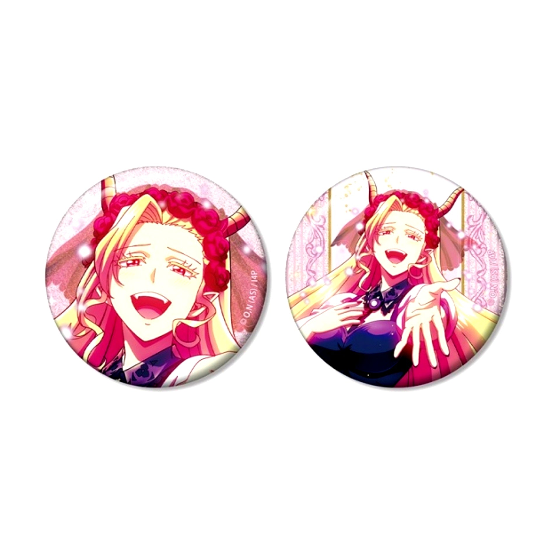 Anime Welcome to Demon School! Iruma-kun Elizabetta Ix Glitter Can Badge Set of 2 [NEW]