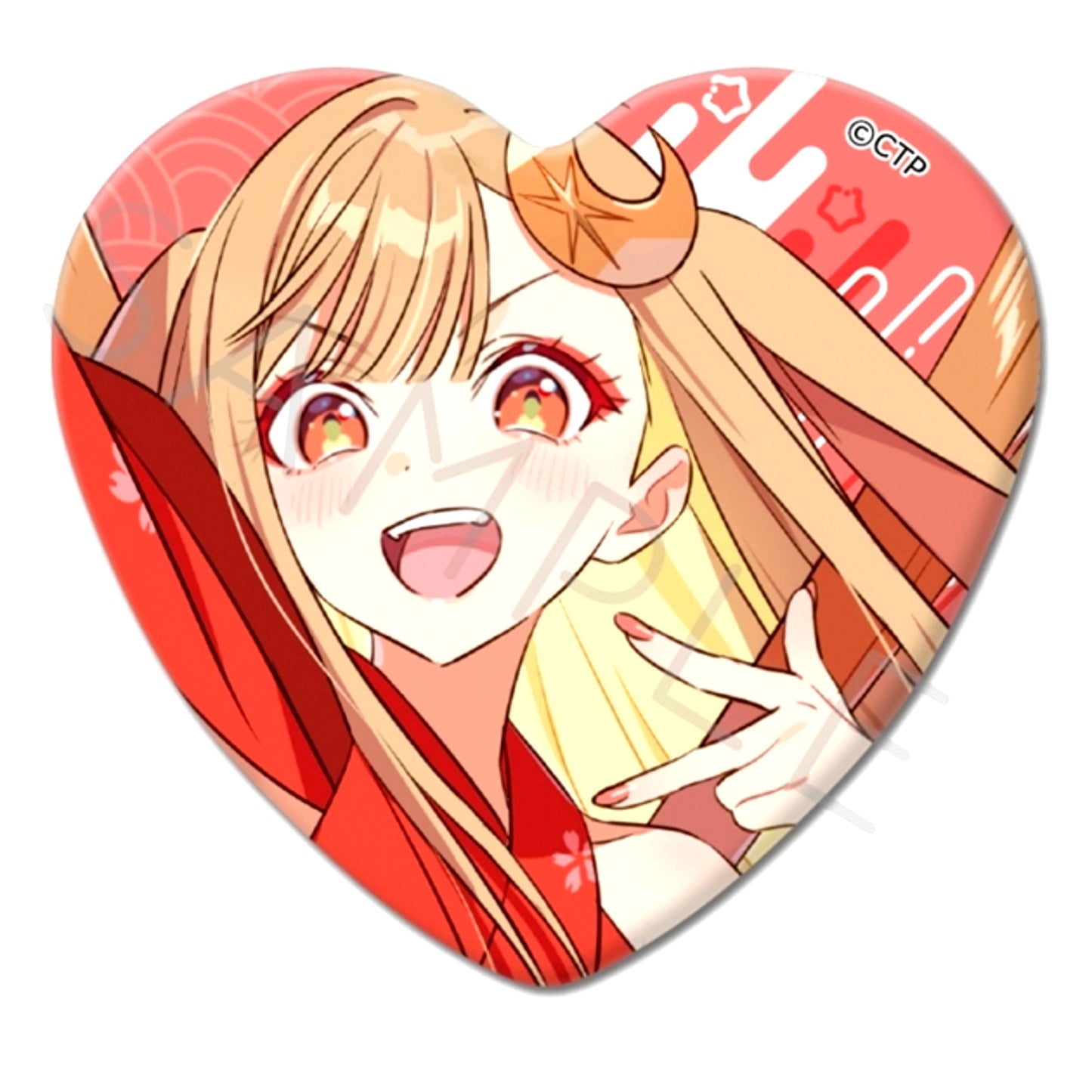 Netflix Movie Cosmic Princess Kaguya! Heart-Shaped Can Badge B (Kaguya (VR)) [NEW]