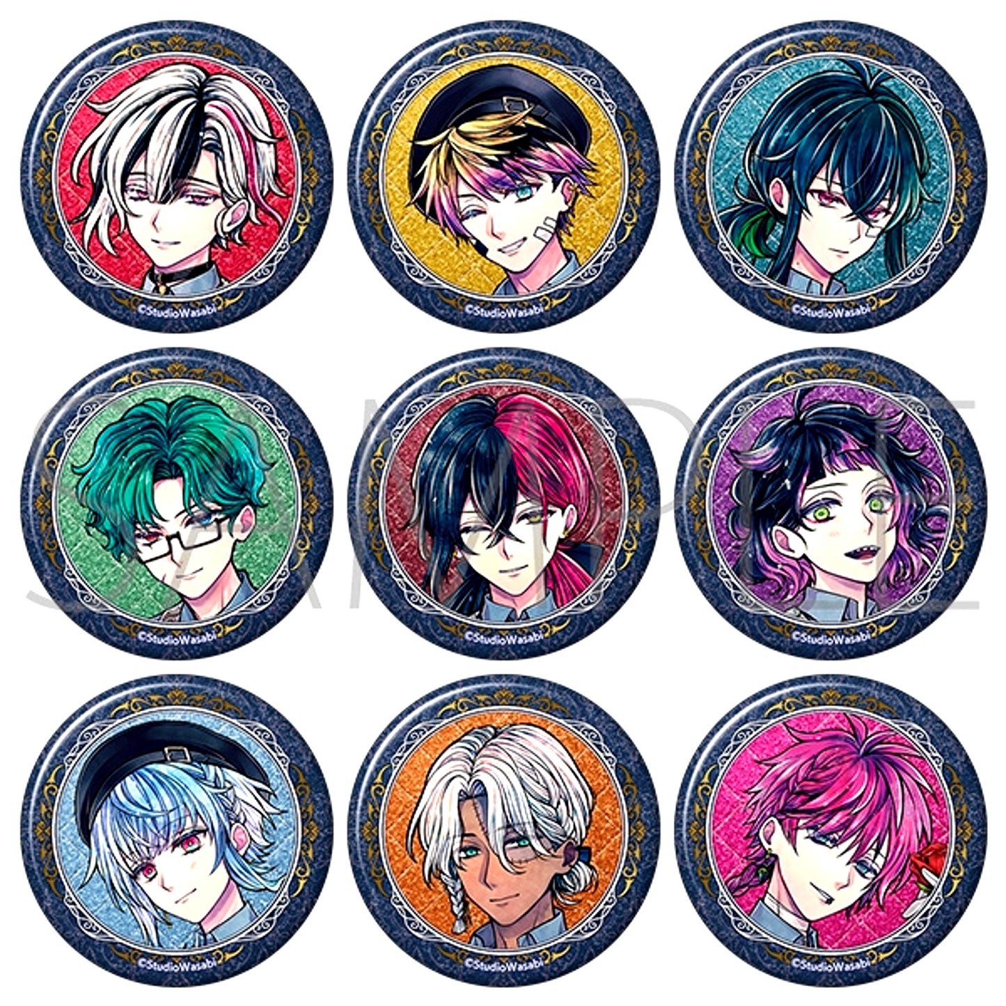 Devil Butler with Black Cat Glitter Character Badge Collection /Royal Rose Tea Party A Goods - Badge [NEW]